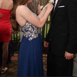 Faviana Glamour Strapless Navy Prom Dress ✨